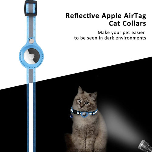 Reflektierendes AirTag-Halsband mit integrierter AirTag-Halterung | Für Hunde & Katzen