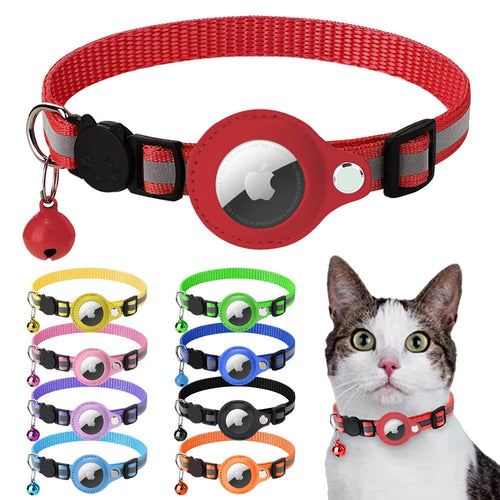 Reflektierendes AirTag-Halsband mit integrierter AirTag-Halterung | Für Hunde & Katzen